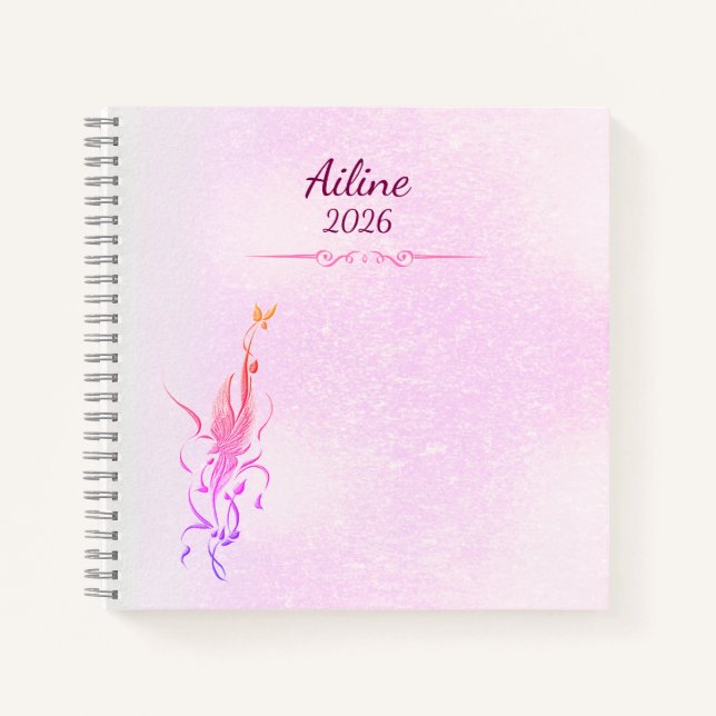 Carnet Elegant Golden Floral Vine spiral notebook  (Devant)