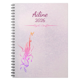 Carnet Elegant Golden Floral Vine spiral notebook 