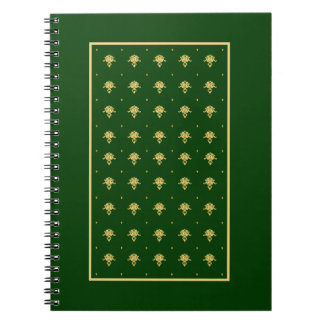 Carnet Elegant Green et Gold Damask