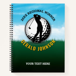 Carnet Elégant Homme Golf Monogramme Design
