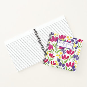 Carnet Élégant Joli Floral rose violet jaune
