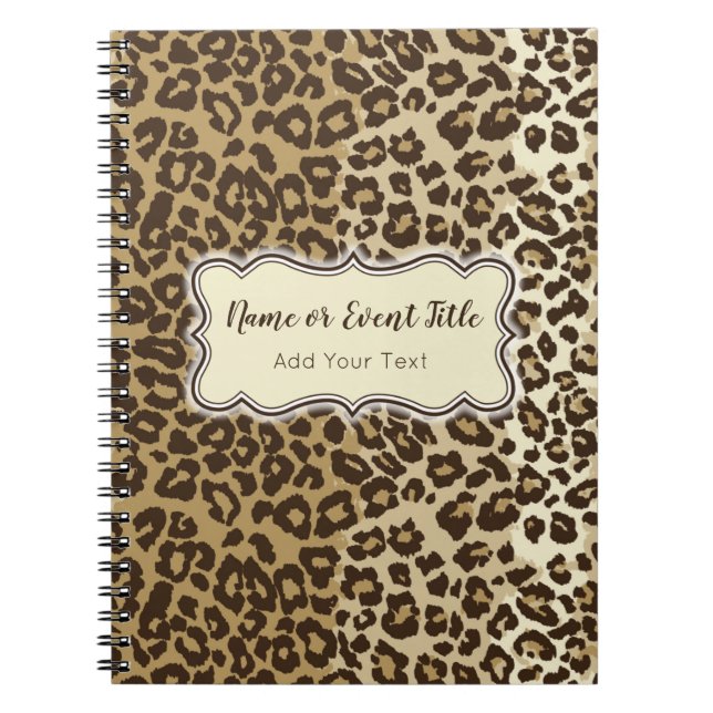 Carnet Elegant Leopard Motif Personnaliser Nom et événeme (Devant)