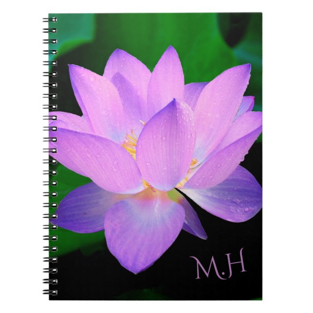 Carnet Elegant Lotus Flower Monogram (Devant)