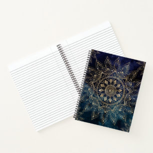 Carnet Elégant Mandala Gold Blue Galaxy