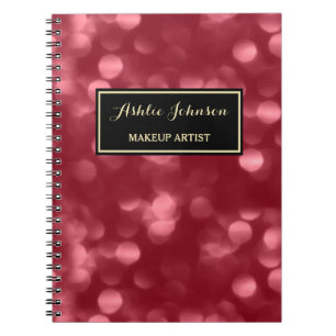 Carnet Elégant maquilleur Glamour Red Luxe Bokeh