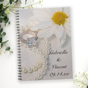 Carnet Élégant Mariage blanc de marguerite