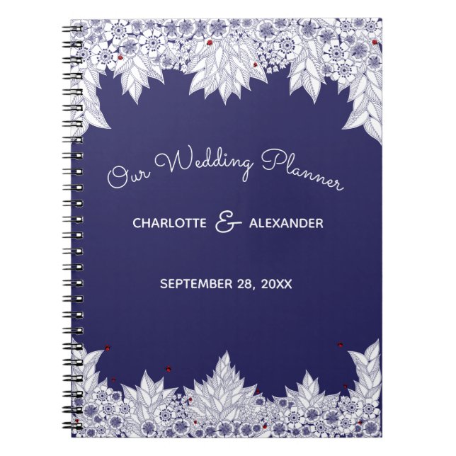 Carnet Elégant Mariage bleu blanc (Devant)