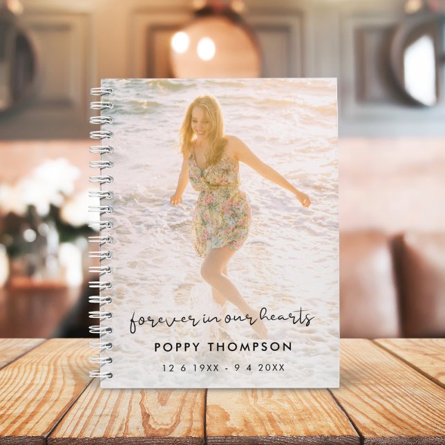 Carnet Elégant Memorial Photo Chic Funeral Guest Book (Créateur téléchargé)