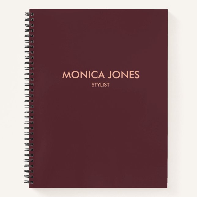 Carnet Elegant Minimal simple plum purple (Devant)