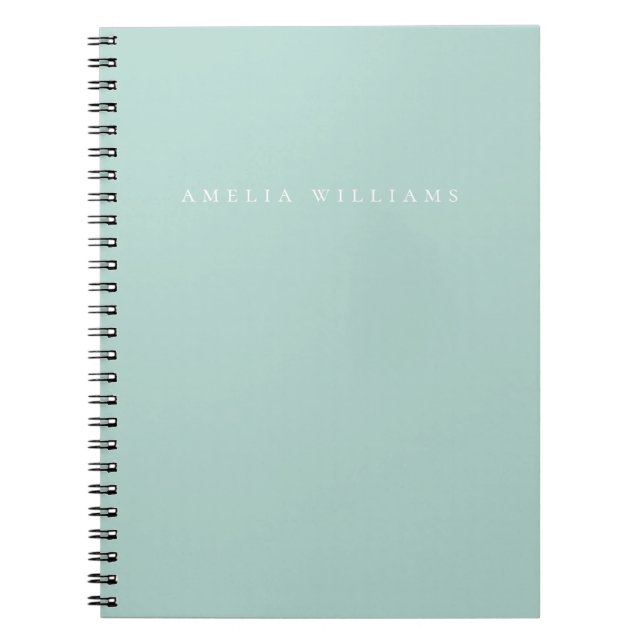 Carnet Elegant Minimalist Turquoise Monogram (Devant)