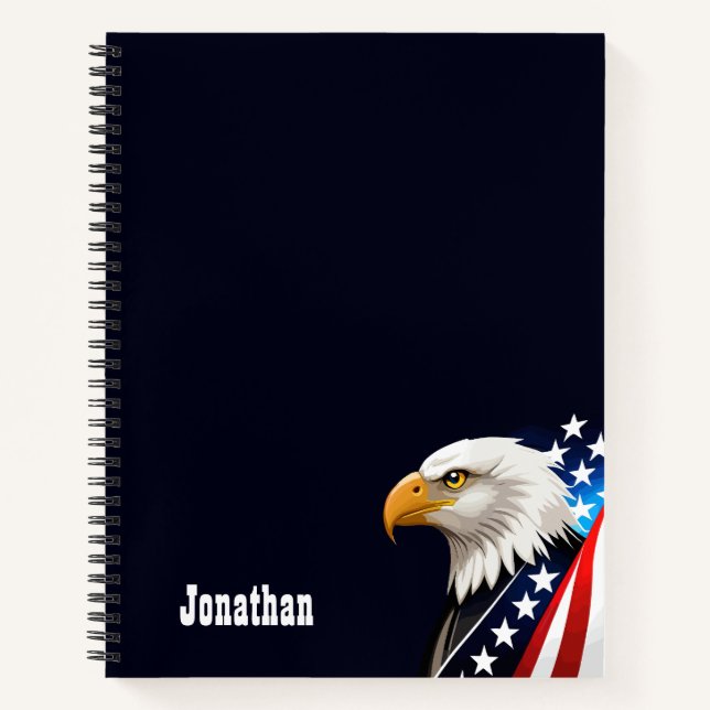 Carnet Élégant minimaliste d'aigle patriotique (Devant)