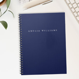 Carnet Élégant Minimaliste Monogramme Bleu