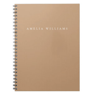 Carnet Élégant Minimaliste Monogramme Brun