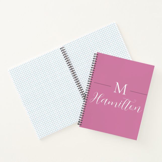 Carnet Élégant minimaliste rose profond Nom (Intérieur)