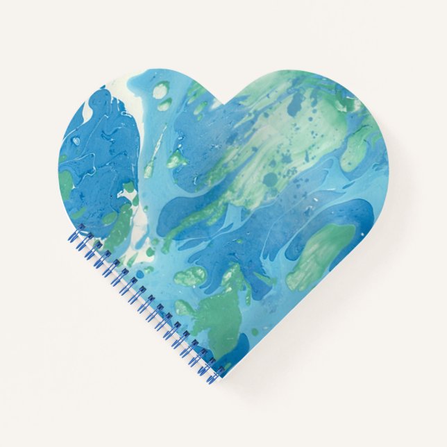 Carnet Elégant moderne Abstrait Modèle bleu vert (Devant)