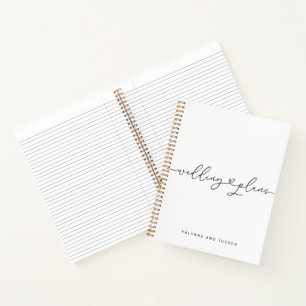 Carnet Elégant moderne Mariage blanc plans coeur