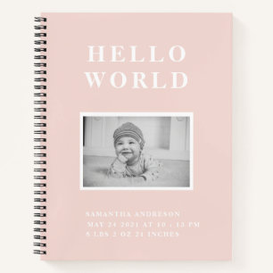 Carnet Élégant Moderne Minimaliste Bébé Rose Pastel