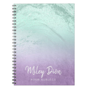 Carnet Elégant moderne ombre violet & menthe parties scin