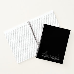 Carnet Élégant Moderne Personnalisé Avec Le Nom Monogramm