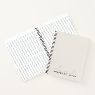 Carnet Élégant Moderne Personnalisé Avec Le Nom Monogramm
