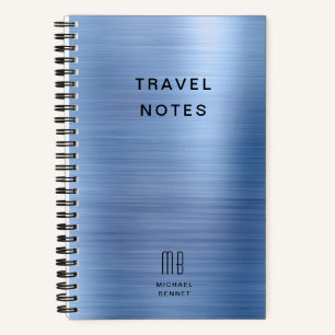 Carnet Élégant Monogram Blue Travel