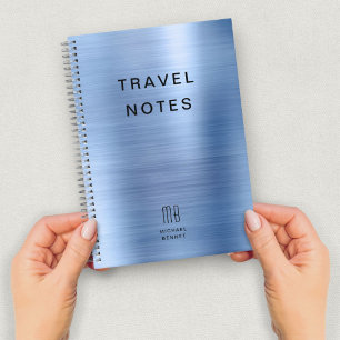 Carnet Élégant Monogram Blue Travel