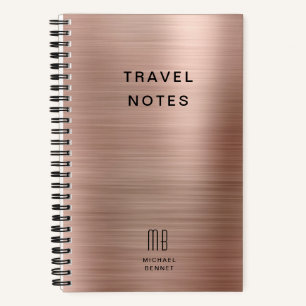 Carnet Élégant Monogram Rose Gold Travel