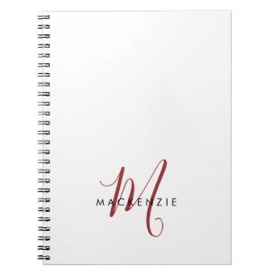 Carnet Élégant Monogramme blanc moderne