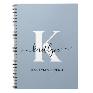 Carnet Élégant Monogramme bleu foncé