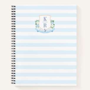 Carnet Elégant Monogramme Côtier Planification Mariage