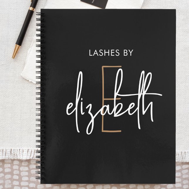 Carnet Élégant Monogramme Personnalisé Beauty Business (Créateur téléchargé)