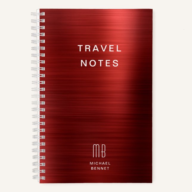Carnet Élégant Monogramme Red Travel (Recto)
