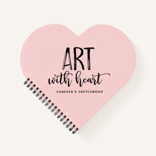 Carnet Elégant Monogramme rose Artiste Sketchbook