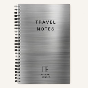 Carnet Élégant Monogramme Silver Grey Travel
