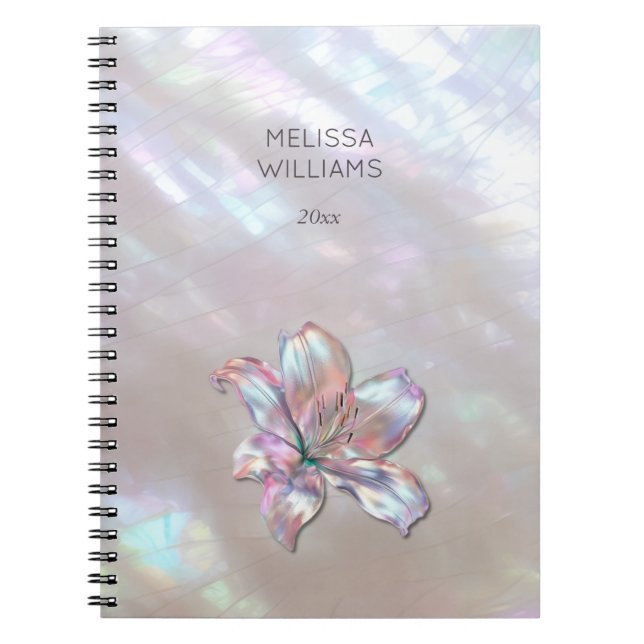 Carnet Elegant Mother-of-Pearl Lily (Devant)