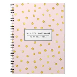 Carnet Élégant Motif Confetti Pink Et Gold Foil