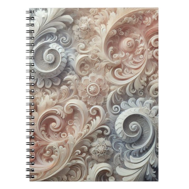 Carnet Élégant Motif de dentelle Pastel Gradient (Devant)