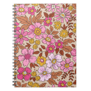 Carnet Elégant motif floral dans de petites fleurs dessin