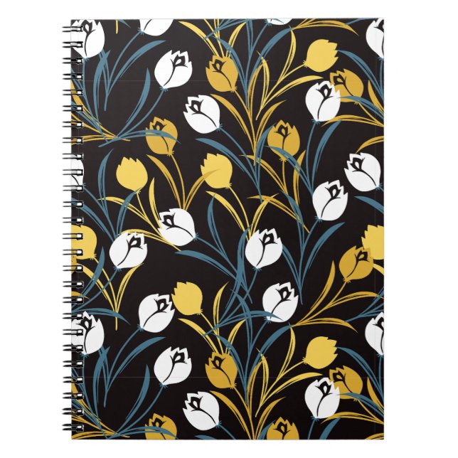 Carnet Élégant motif floral de Tulipe (Devant)