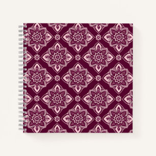 Carnet Élégant motif floral géométrique Vintage