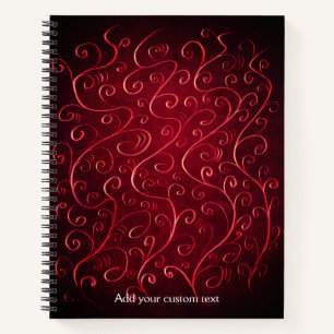 Carnet Élégant Motif Red Swirl