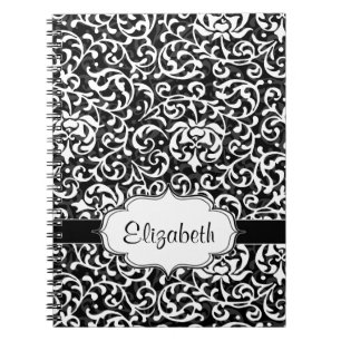 Carnet Elégant motif Vintage de damas de jardin Tudor