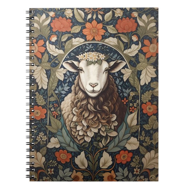 Carnet Elégant mouton William Morris Floral (Devant)