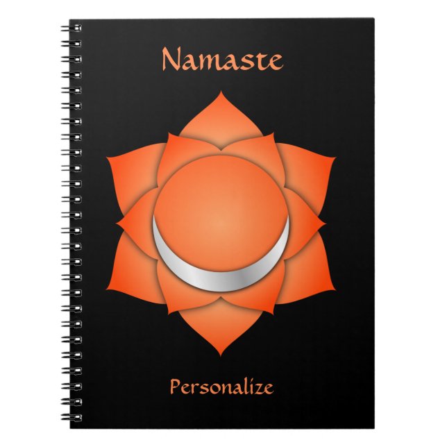 Carnet Élégant Namaste Orange Sacral Chakra Personnaliser (Devant)