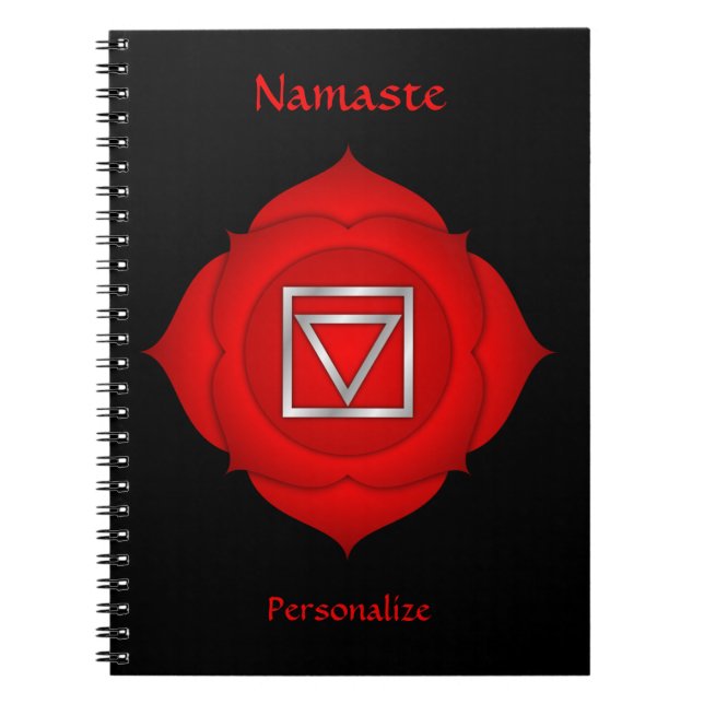 Carnet Élégant Namaste Red Root Chakra Personnaliser (Devant)