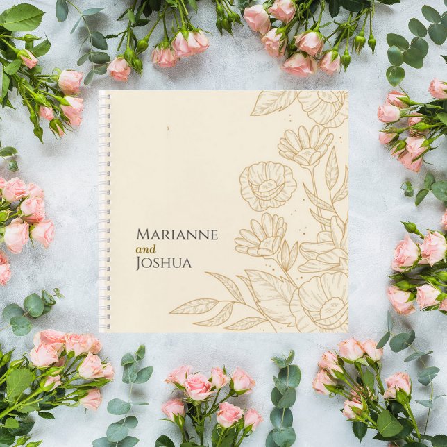 Carnet Elegant Neutral Floral Wedding Guest Book (Créateur téléchargé)