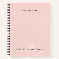 Élégant nom rose pâle monogramme initial