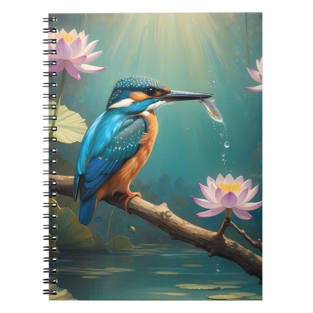 Carnet Élégant oiseau de martin-pêcheur (Devant)