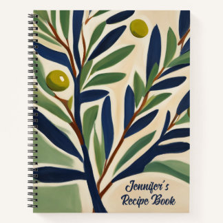 Carnet Elegant Olive Branch Personalized Recipe Book