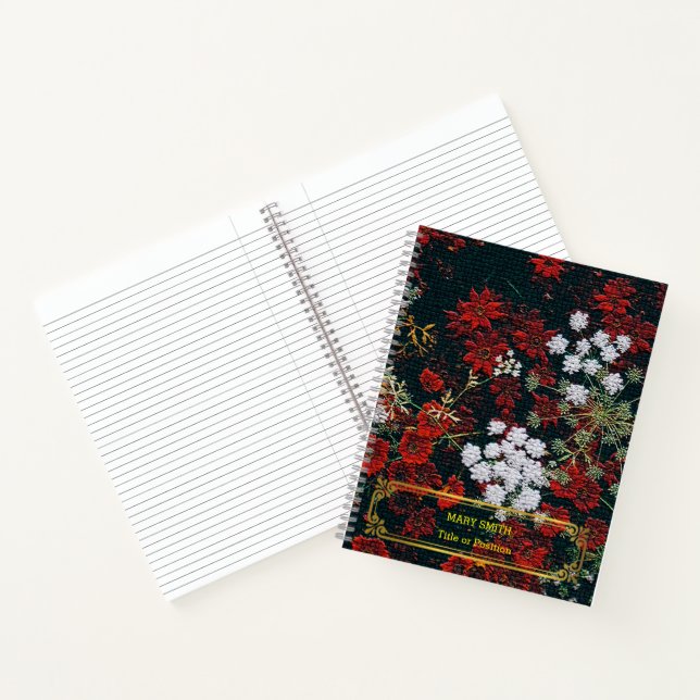 Carnet Élégant Or Floral Moderne (Intérieur)